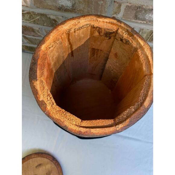 Vintage Wood Butter Churn Hand Painted Folk Art - Picture 6 of 7